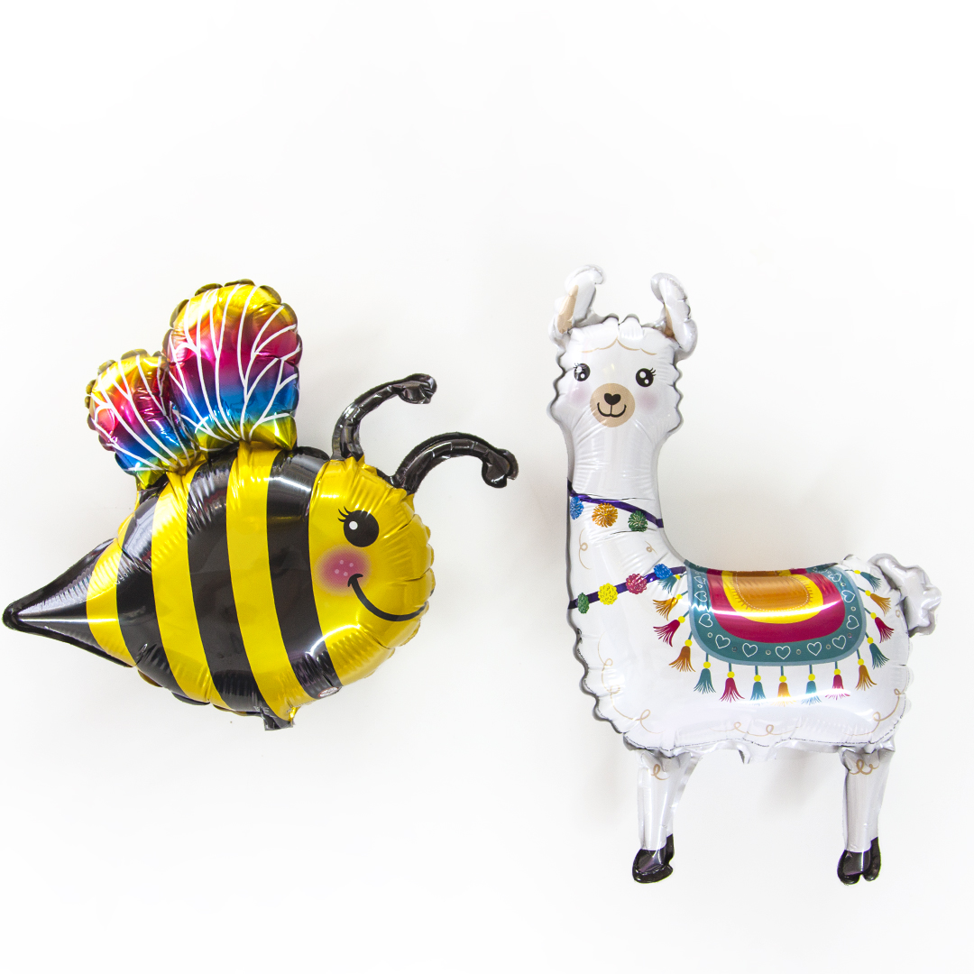 Шар (14''/36 см) Мини-фигура, Лама Альпака, Белый, 1 шт.