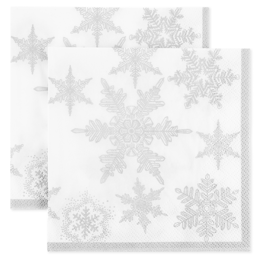 Сервировочные салфетки, Снегопад, Серебро, 33*33 см, 20 шт.