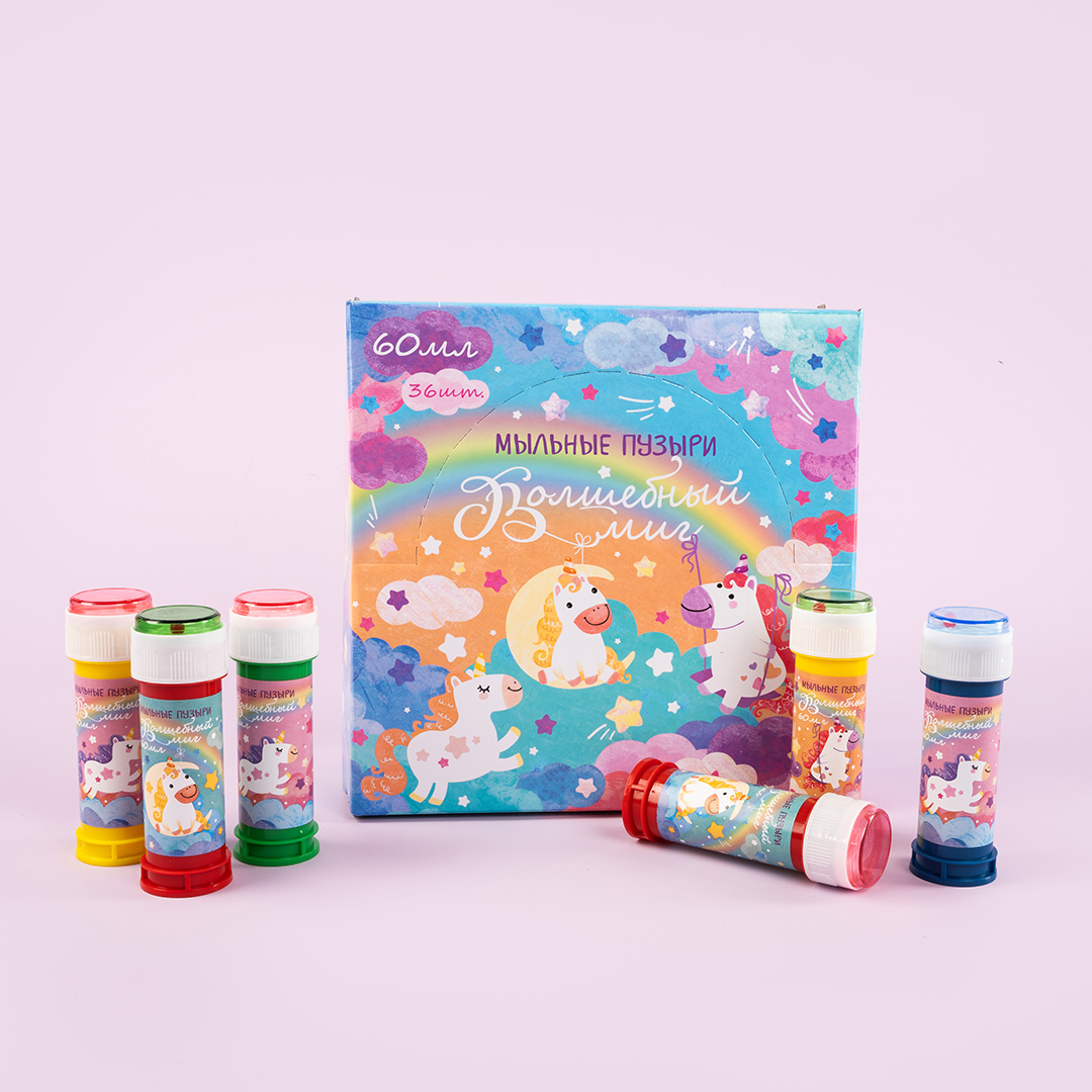 Мыльные пузыри Волшебные единороги, 60 мл. 36 шт.