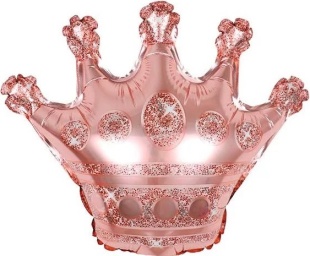 Шар (23''/58 см) Фигура, Корона, Розовое Золото, 1 шт.