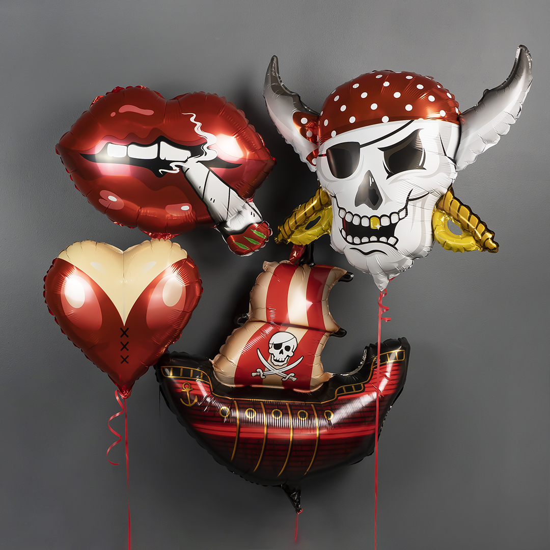 Шар (23''/58 см) Фигура, Губы, Красный, 1 шт.