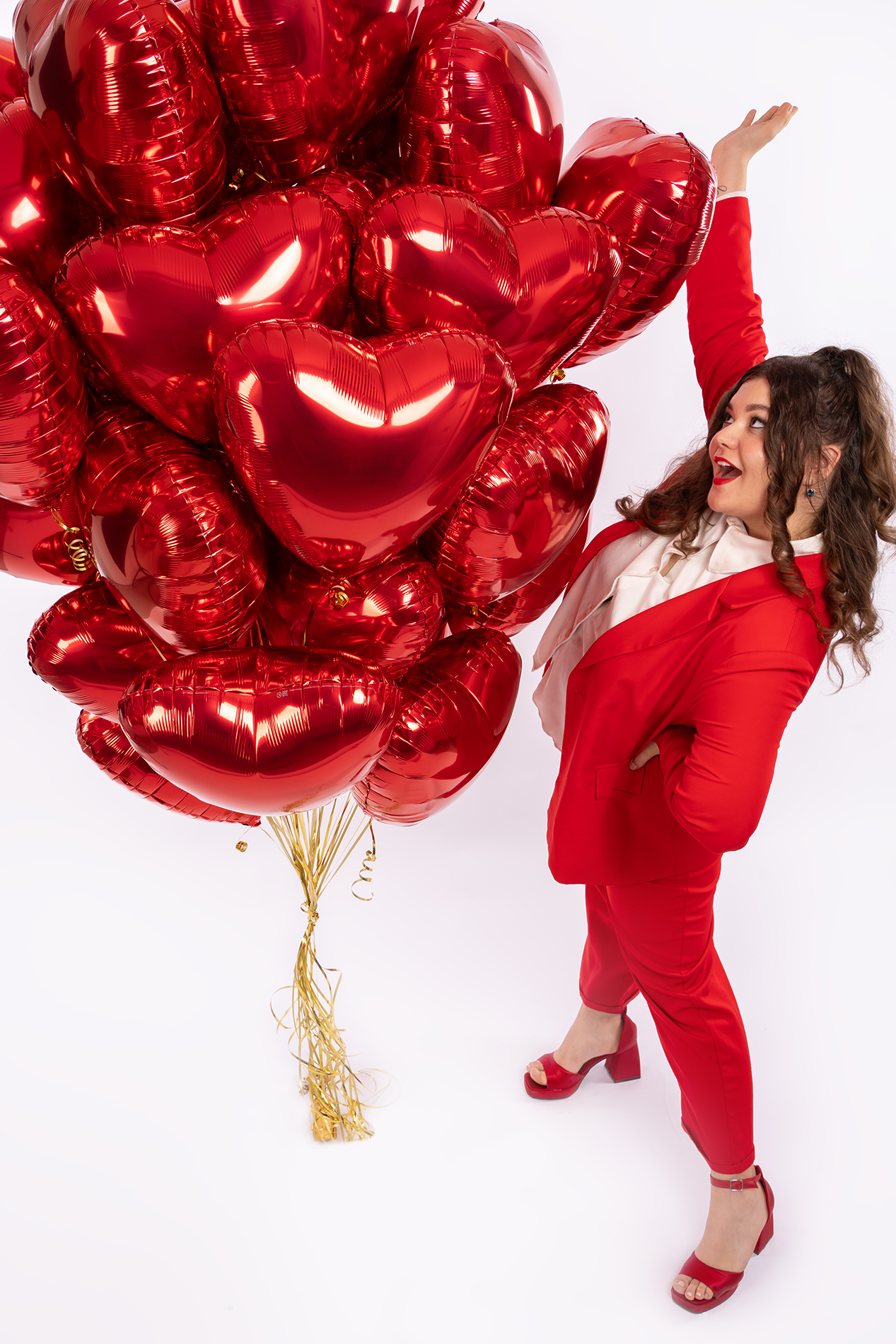 Шар (19''/48 см) Сердце, Красный, 1 шт.