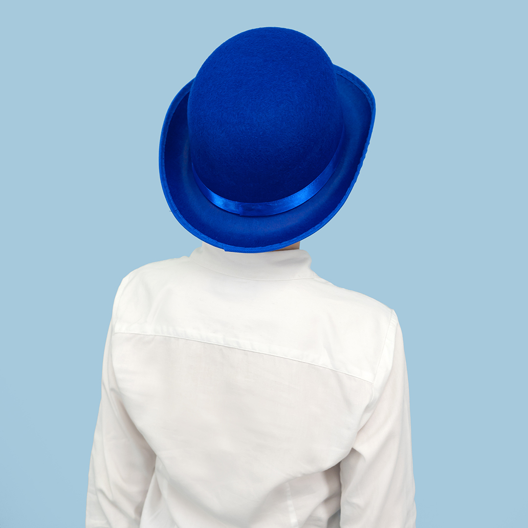 Шляпа Котелок, фетр, Синий, 56-58 разм., 1 шт. 
