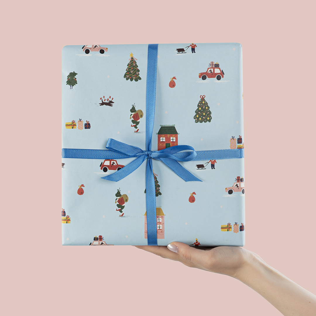 Упаковочная бумага 80гр (0,7*1 м) Новогоднее настроение, 1 шт.