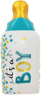 Шар (30''/76 см) Фигура, Бутылочка для малыша (конфетти), Голубой, 1 шт.