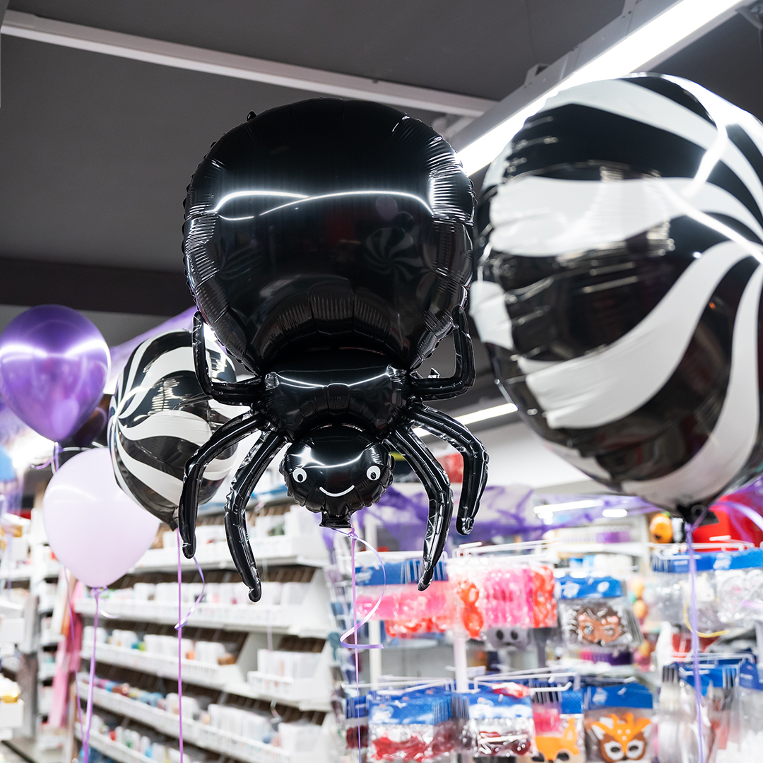 Шар (32''/81 см) Фигура, Паук, Черный, 1 шт. в уп.