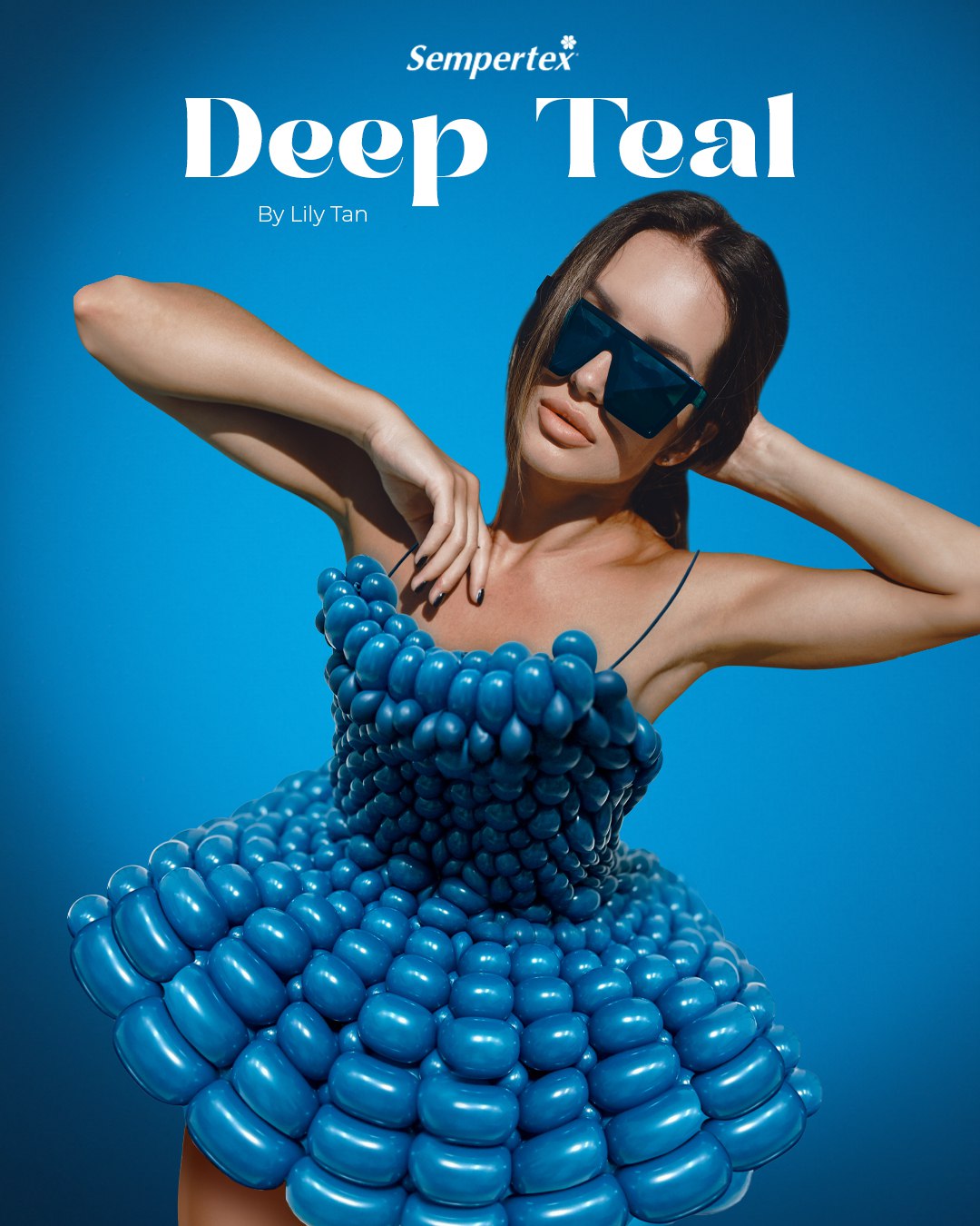 Шар (12''/30 см) Линколун, Глубокий бирюзовый (035), пастель, 50 шт.