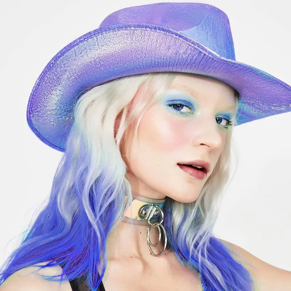 Шляпа, Неоновый ковбой, Сиреневый, 56-58 разм., 1 шт. 