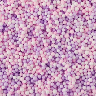 Шарики пенопласт, Цветной микс, Розовый/Сиреневый, Макарунс, 2-4 мм, 10 гр.