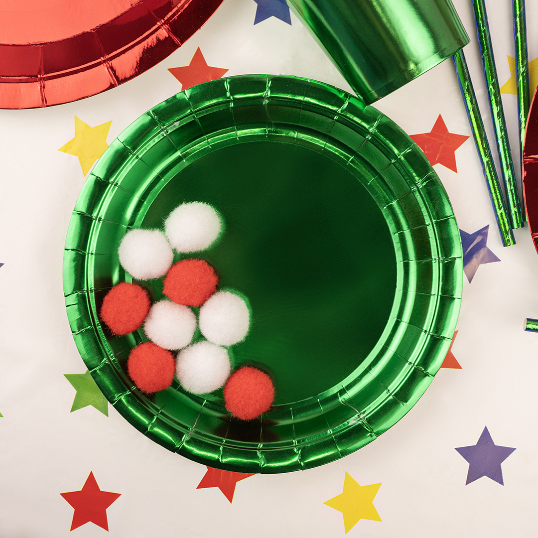 Тарелки (9''/23 см) Зеленый, Металлик, 6 шт.