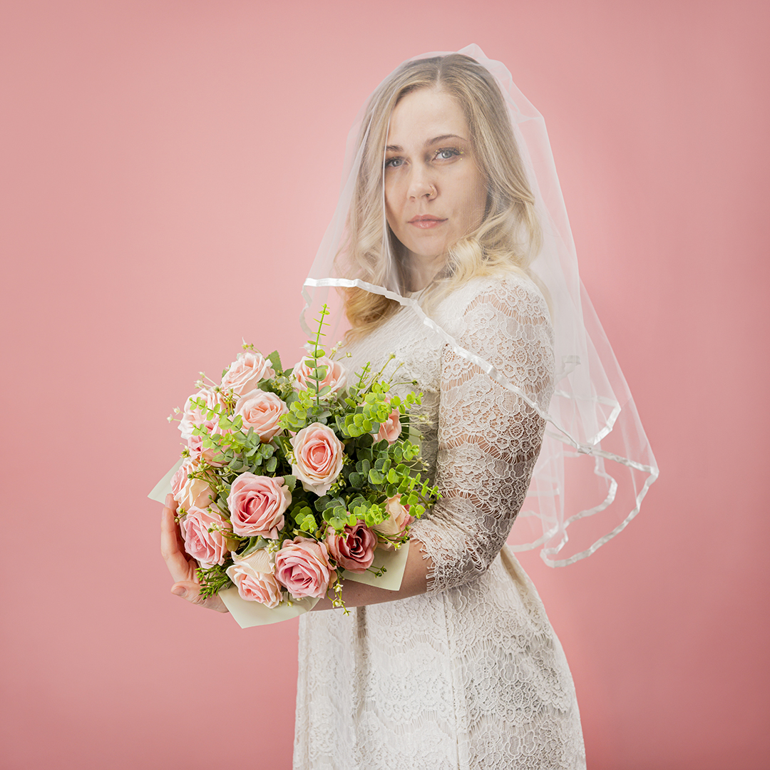 Фата с гребнем, Белый, 75 см, 1 шт. 