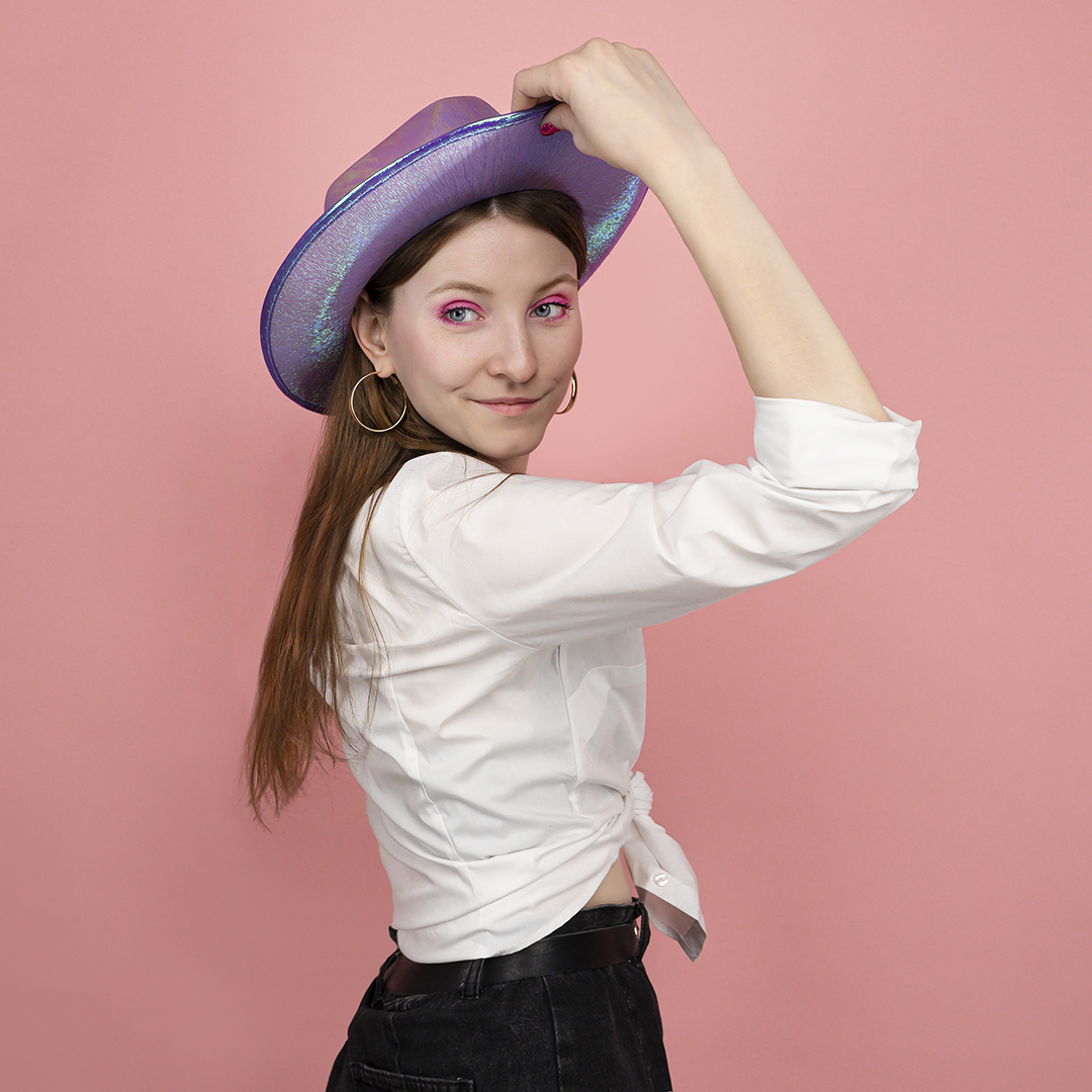 Шляпа, Неоновый ковбой, Сиреневый, 56-58 разм., 1 шт. 