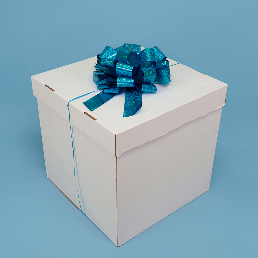 Бант Шар, Голубой, Голография, 36 см, 1 шт. в упак. 