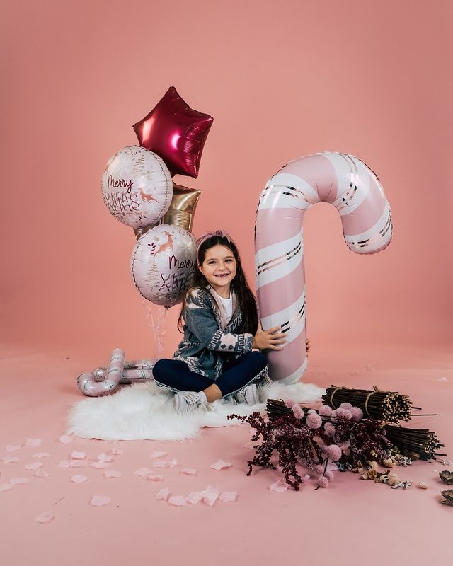 Шар (41''/104 см) Фигура, Леденец трость, Розовый, 1 шт.