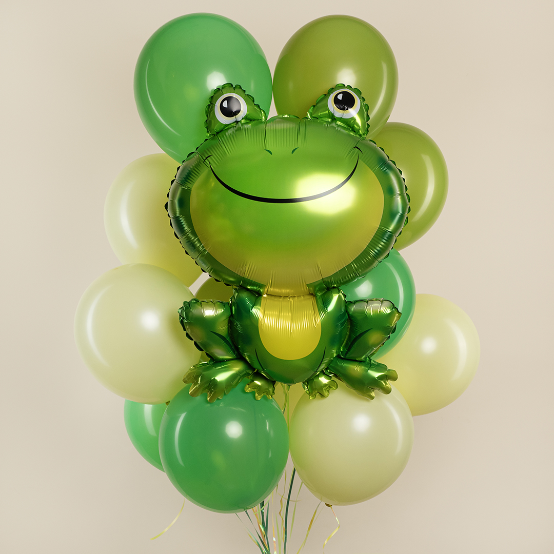 Шар (33''/84 см) Фигура, Лягушка, Зеленый, 1 шт.