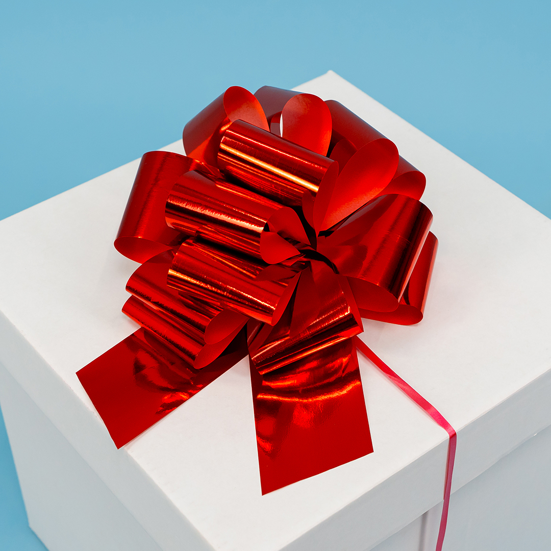 Бант Шар, Красный, Металлик, 21 см, 1 шт. в упак. 