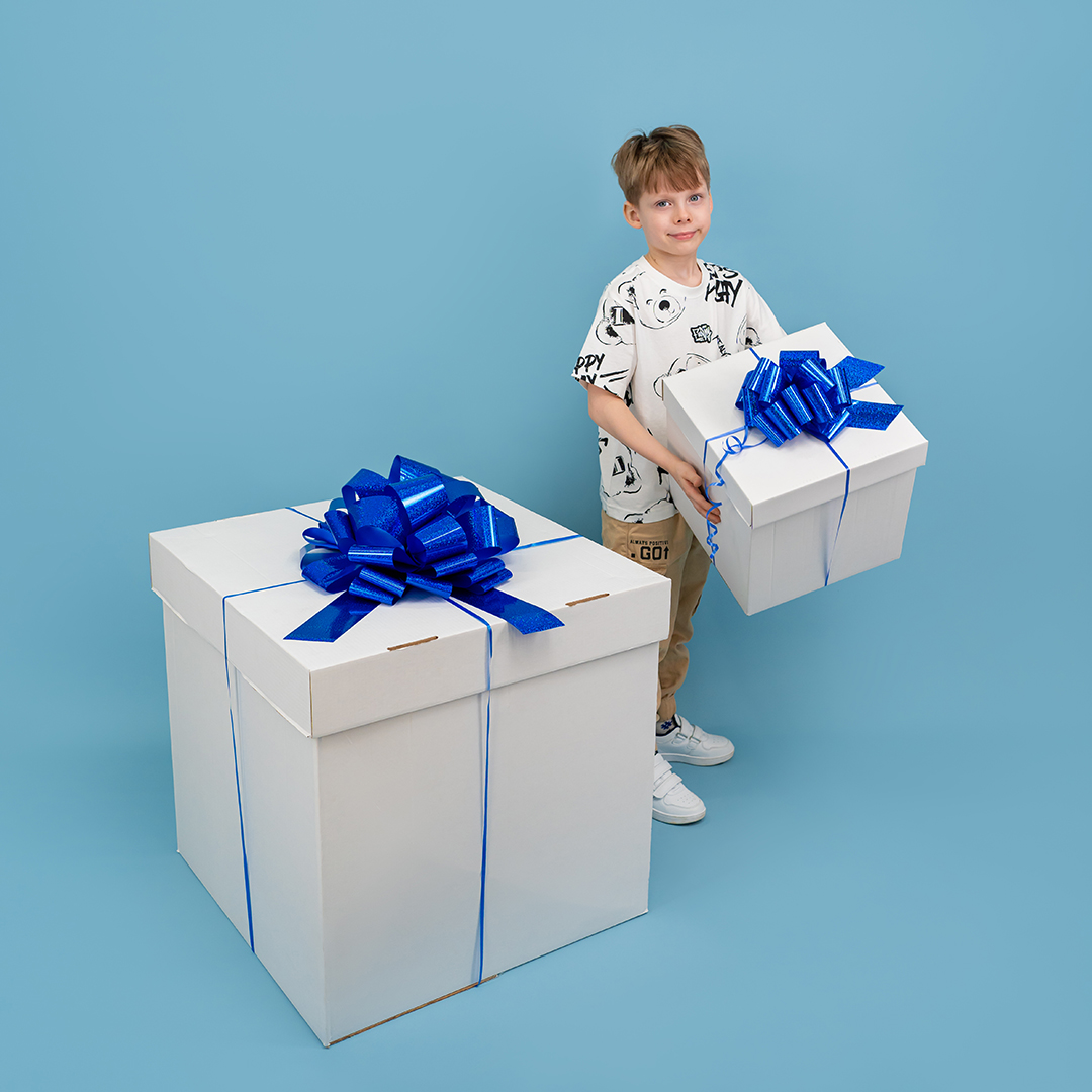 Бант Шар, Синий, Голография, 36 см, 1 шт. в упак. 