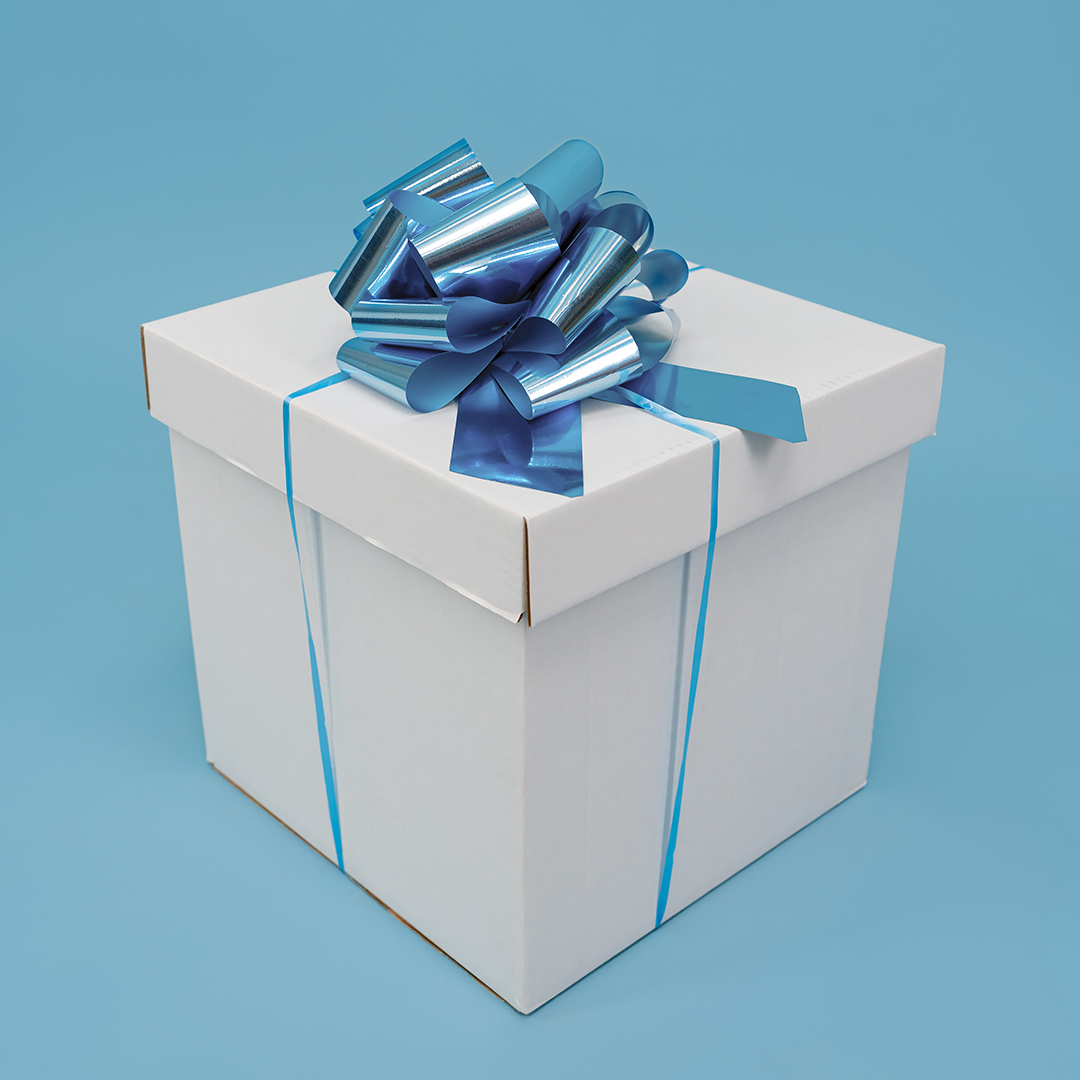 Бант Шар, Голубой, Металлик, 21 см, 1 шт. в упак. 