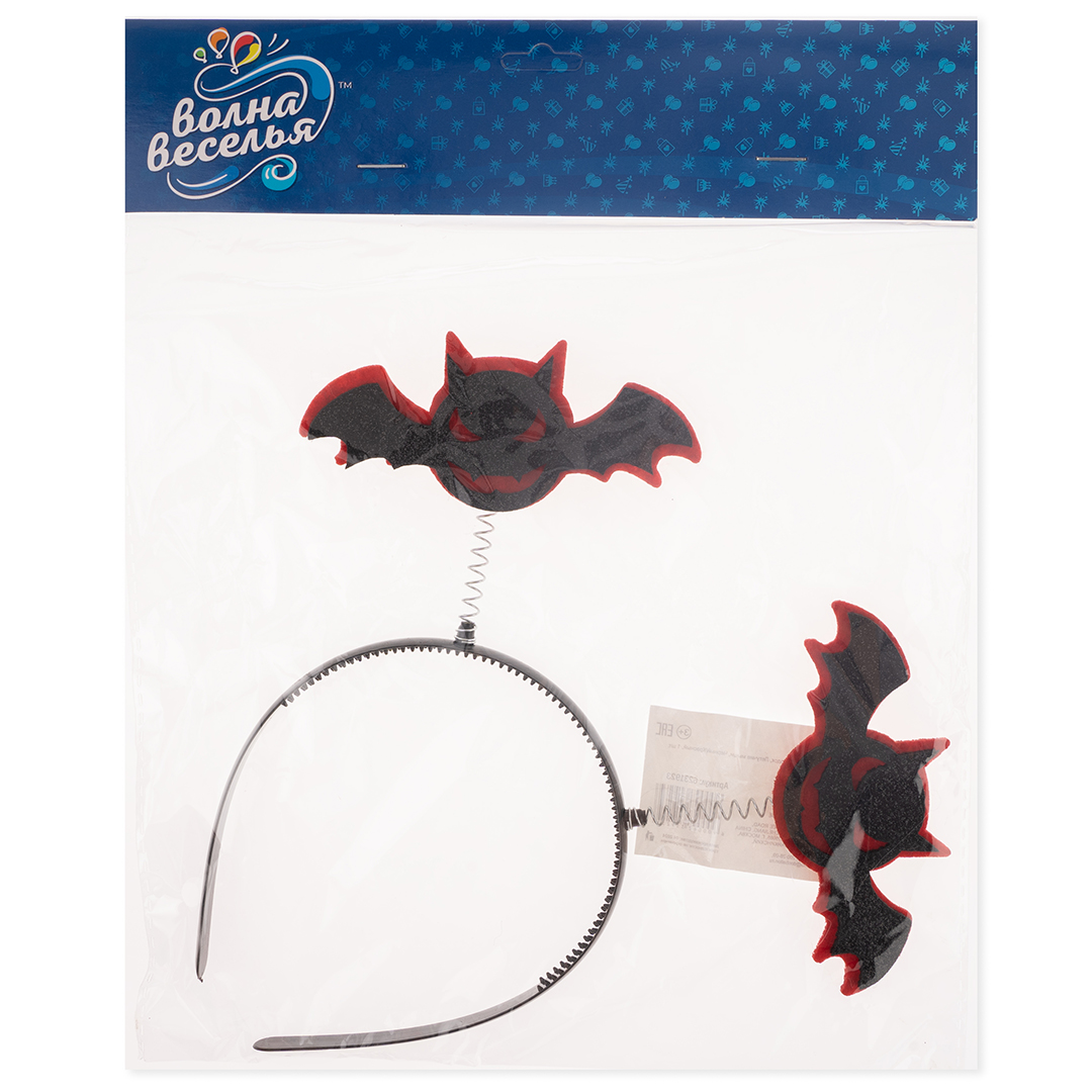 Ободок, Летучие мыши, Черный/Красный, 1 шт. 