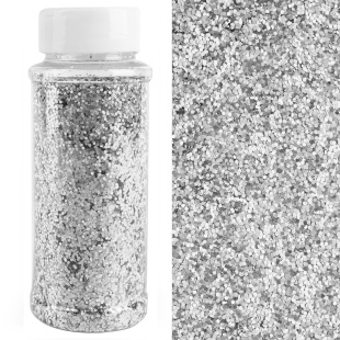 Конфетти фольга Шестиугольники, Серебро, Голография, 0,1 см, 90 г.