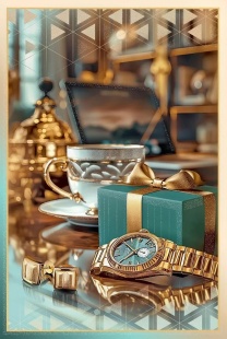 Открытка, Деловой стиль, с блестками, 12,2*18,2 см, 10 шт.