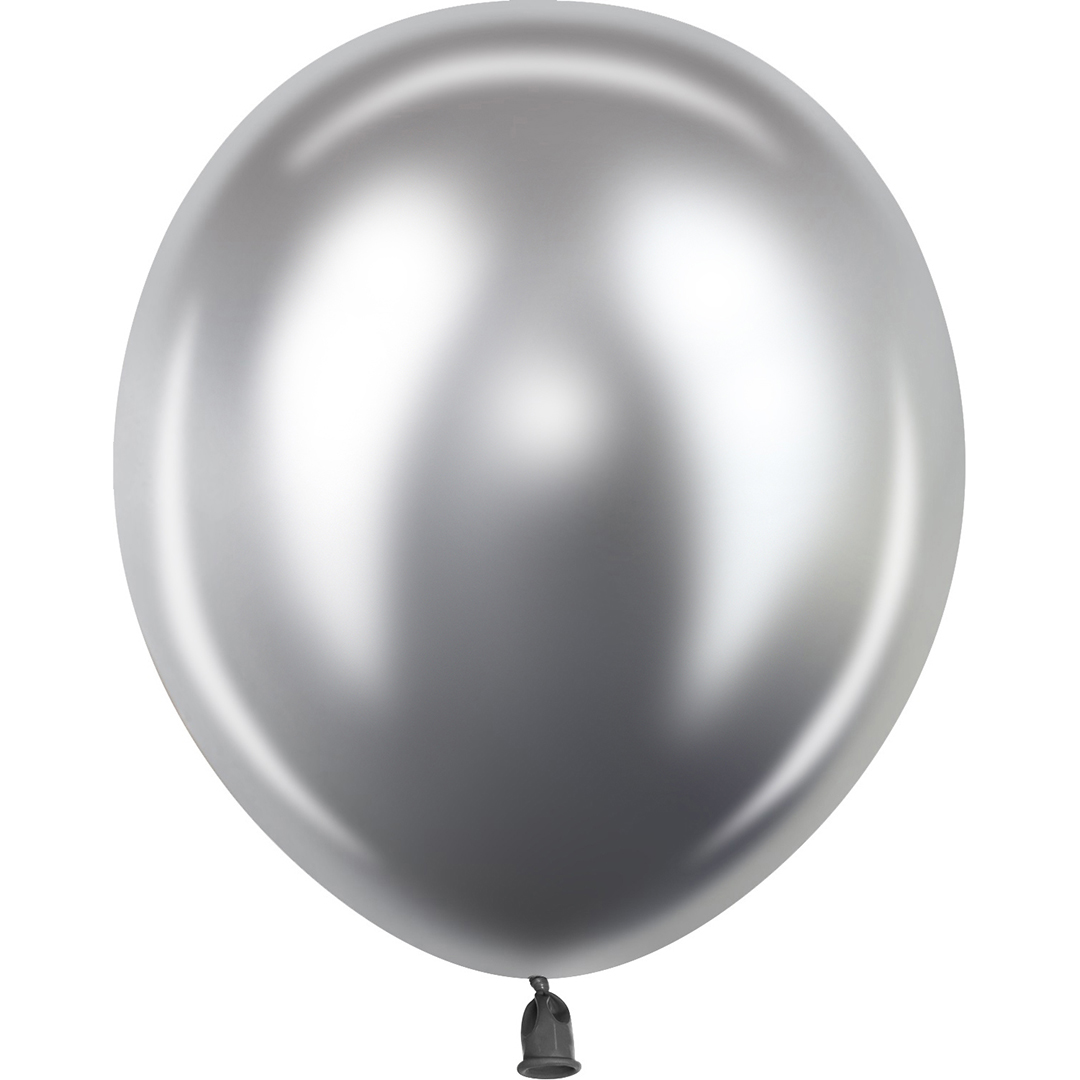Шар (10''/25 см), Серебро, хром, 50 шт.