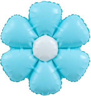 Шар с клапаном (20''/51 см) Цветок, Ромашка (надув воздухом), Голубой, 5 шт. в уп. (цв.этик.)