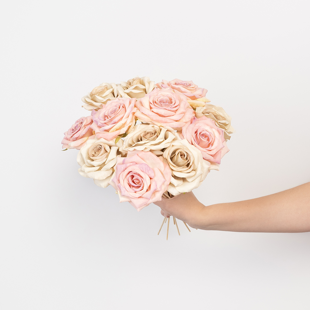 Роза (бутон), искусственная, Кремовый, 9 см, 3 шт. в упак. 