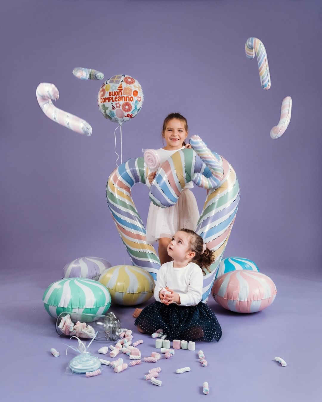 Шар (12''/30 см) Мини-фигура, Леденец трость, Розовый, 1 шт.