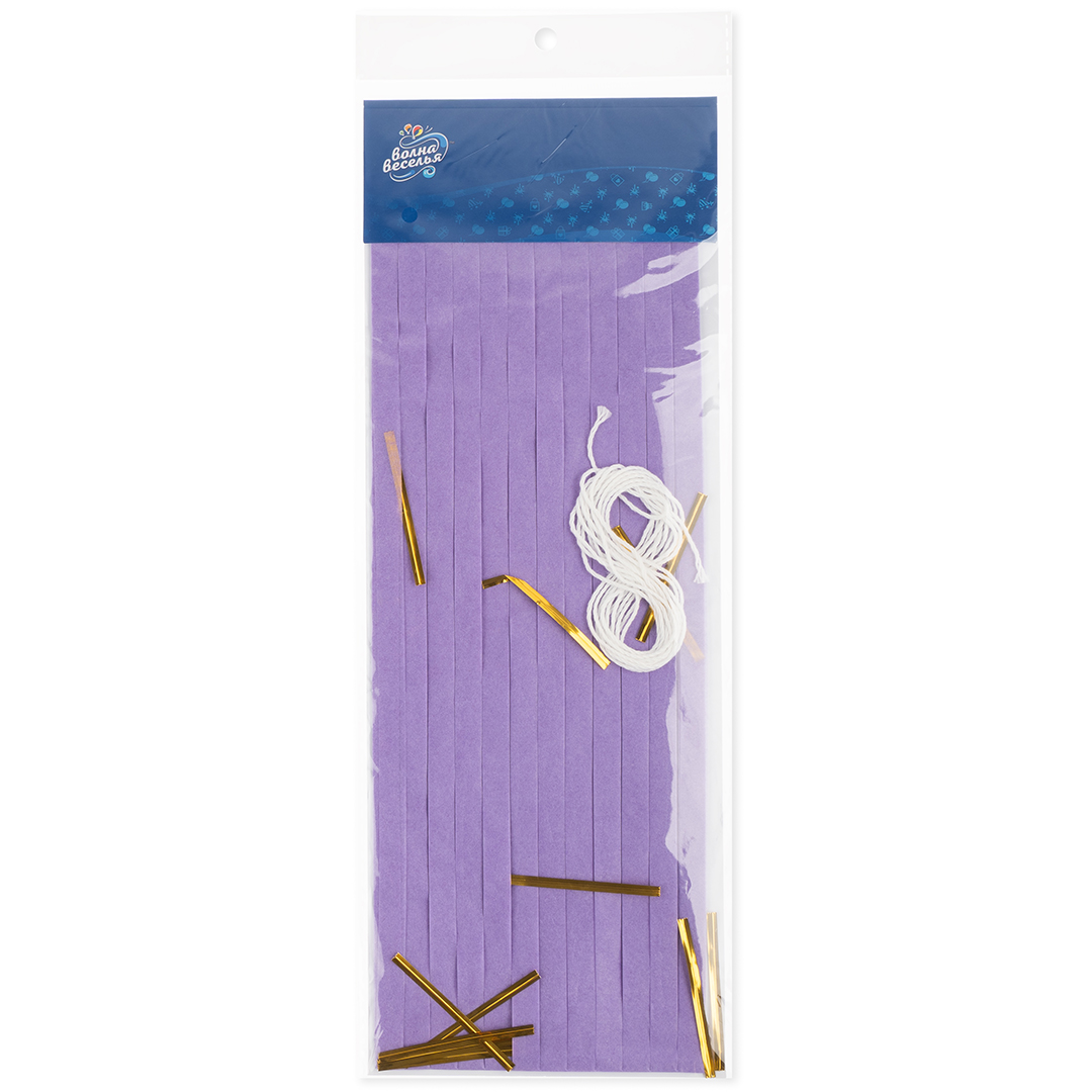 Гирлянда Тассел, Сиреневый, 35*12 см, 12 листов.