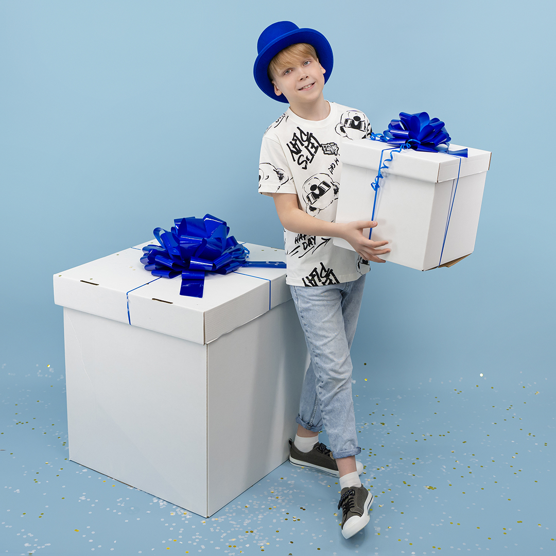 Бант Шар, Синий, Лаковый, 36 см, 1 шт. в упак. 