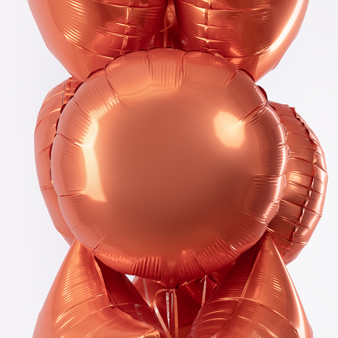 Шар (18''/46 см) Круг, Оранжевый, Сатин, 1 шт.