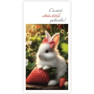 Конверты для денег, Самой милой девочке! (зайка с клубникой), 10 шт.