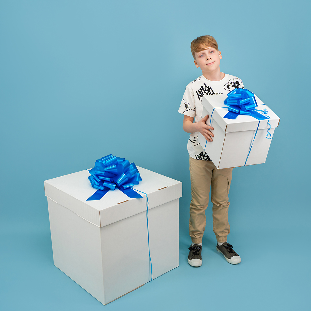 Бант Шар, Голубой, Лаковый, 21 см, 1 шт. в упак. 