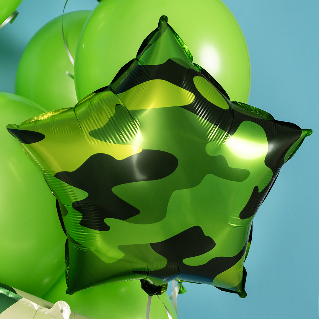 Шар (18''/46 см) Звезда, Камуфляж, 1 шт.