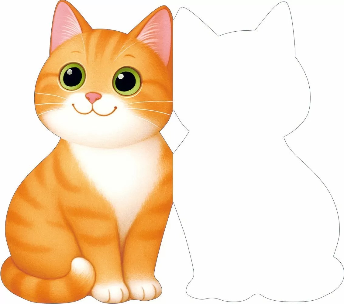 Открытка, Рыжий котик, 10,4*18,2 см, 10 шт.