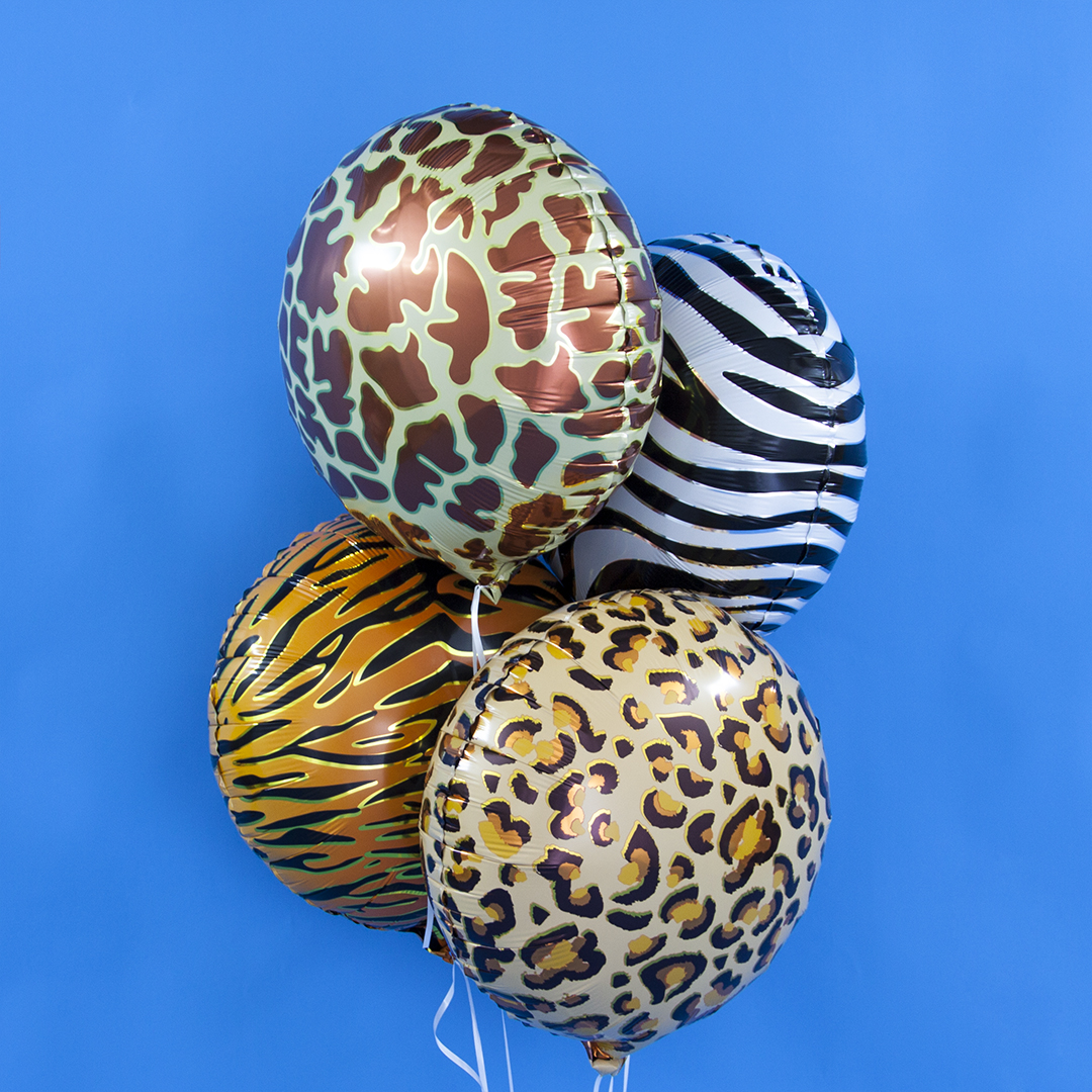 Шар (18''/46 см) Круг, Сафари, Зебра, 1 шт.