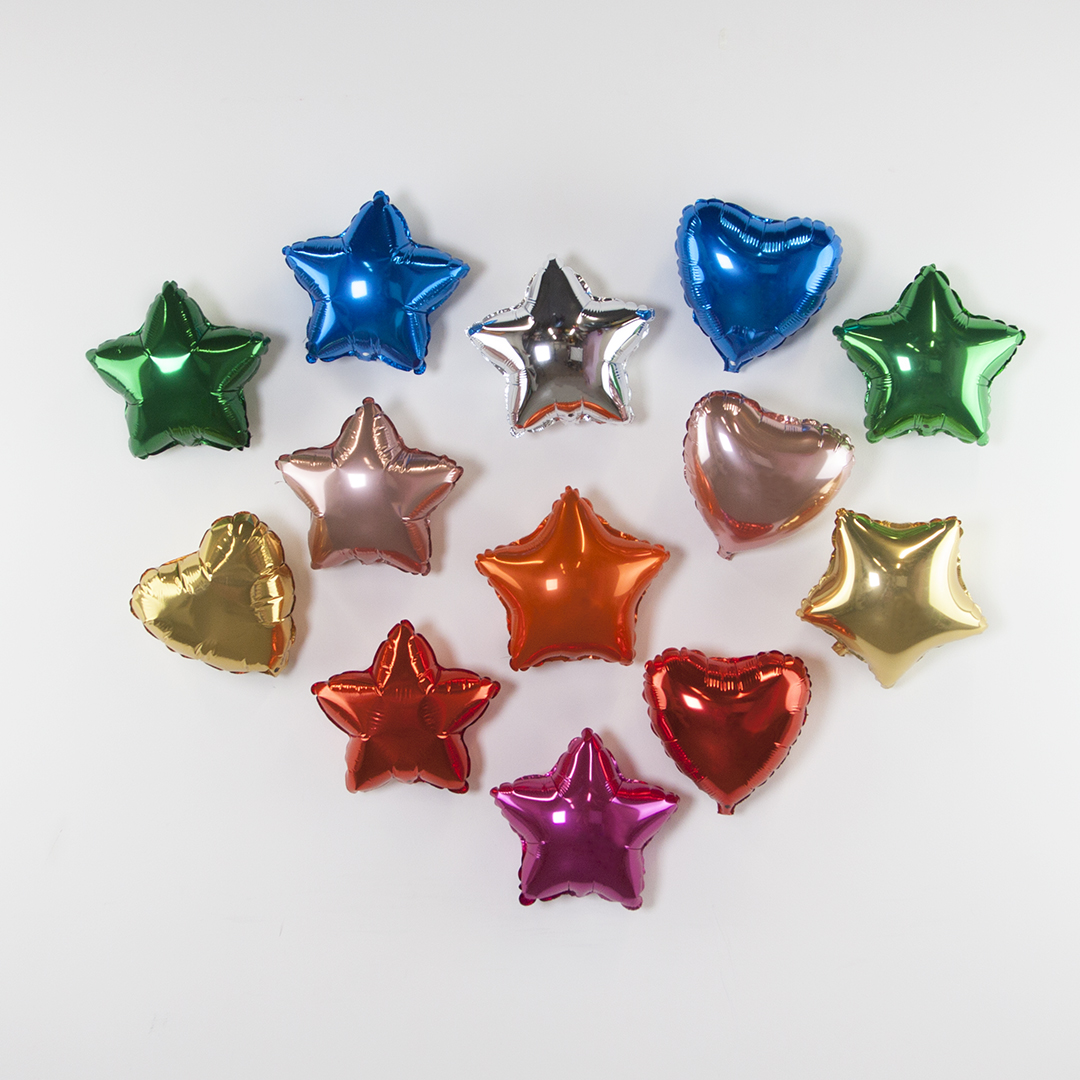 Шар (9''/23 см) Мини-звезда, Синий, 1 шт.