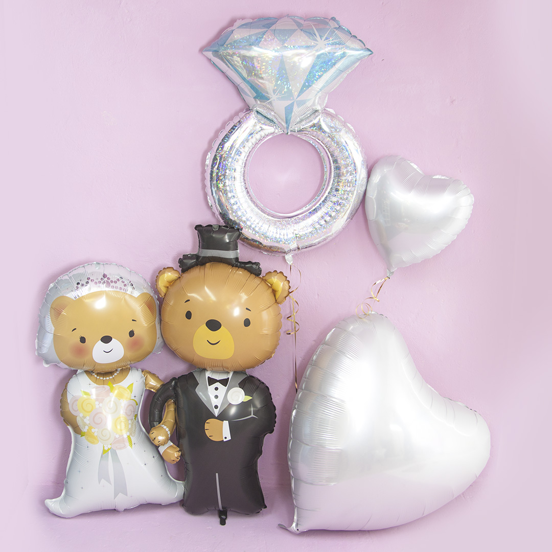 Шар (18''/46 см) Сердце, Белый, Сатин, 1 шт.