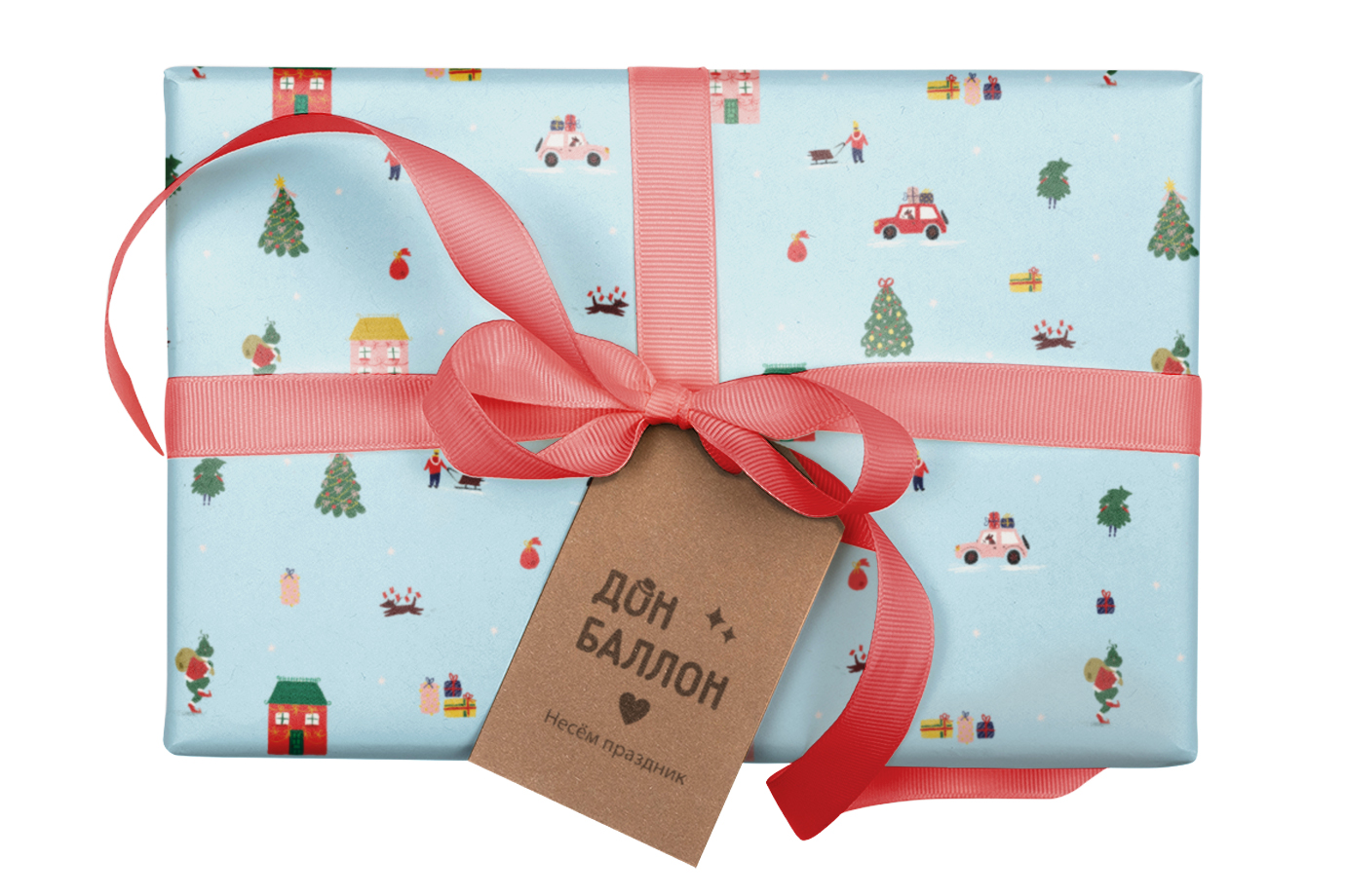 Упаковочная бумага 80гр (0,7*1 м) Новогоднее настроение, 1 шт.