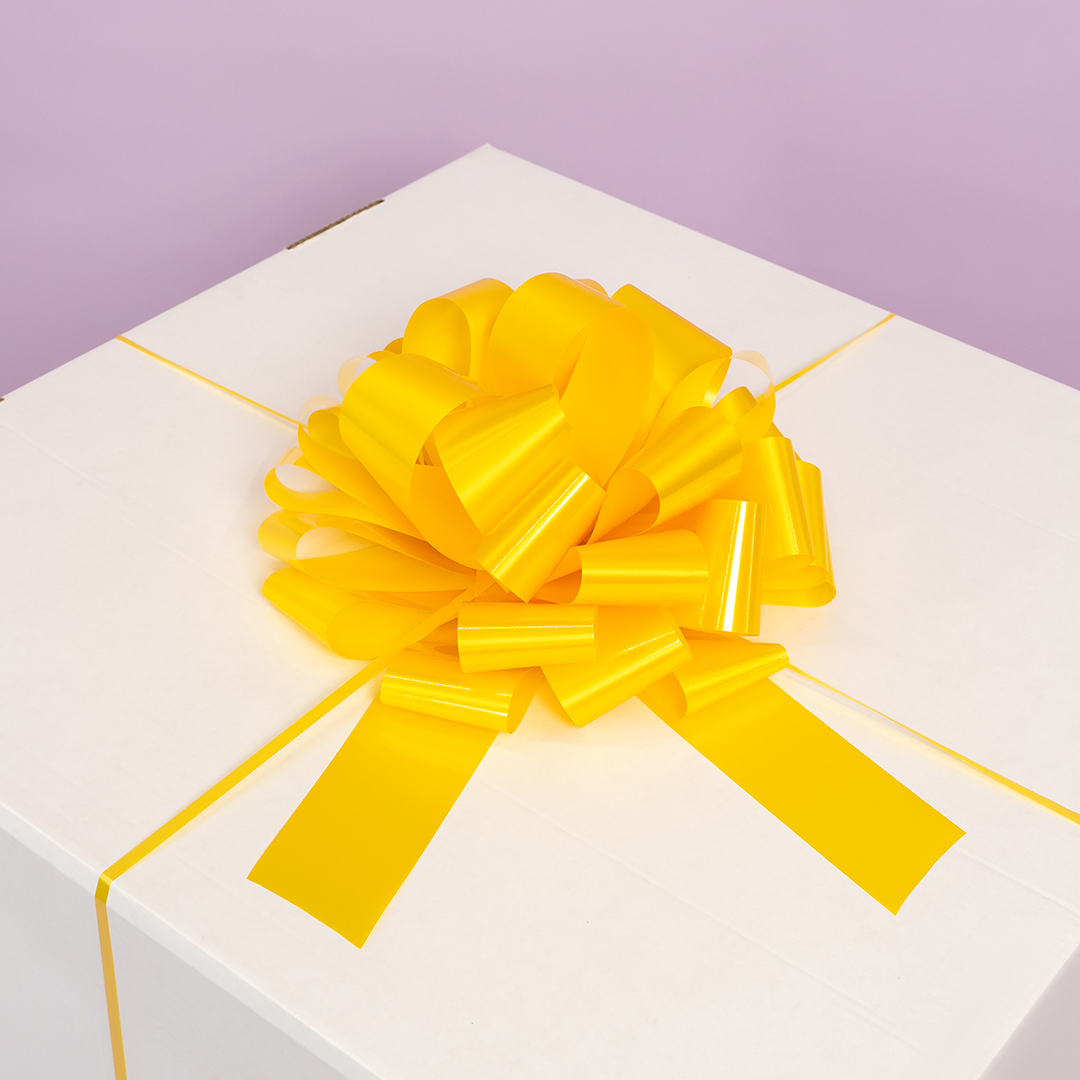 Бант Шар, Желтый, Лаковый, 36 см, 1 шт. в упак. 