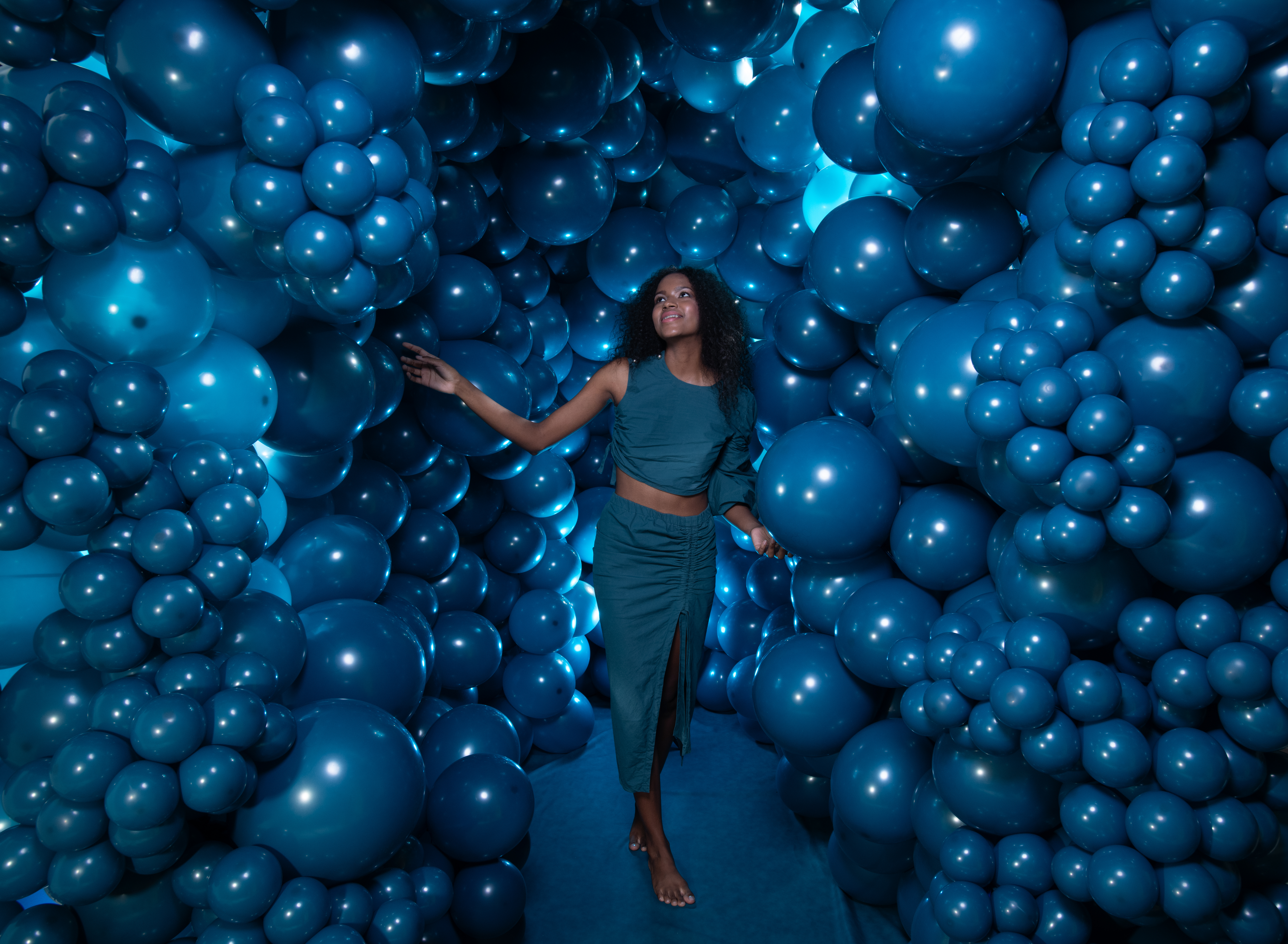 Шар (12''/30 см) Линколун, Глубокий бирюзовый (035), пастель, 50 шт.