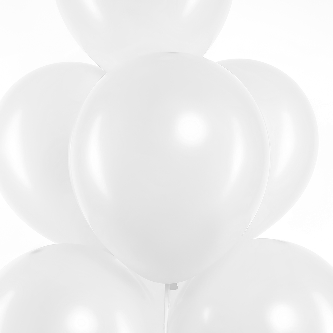 Шар (12''/30 см), Белый, пастель, 100 шт.