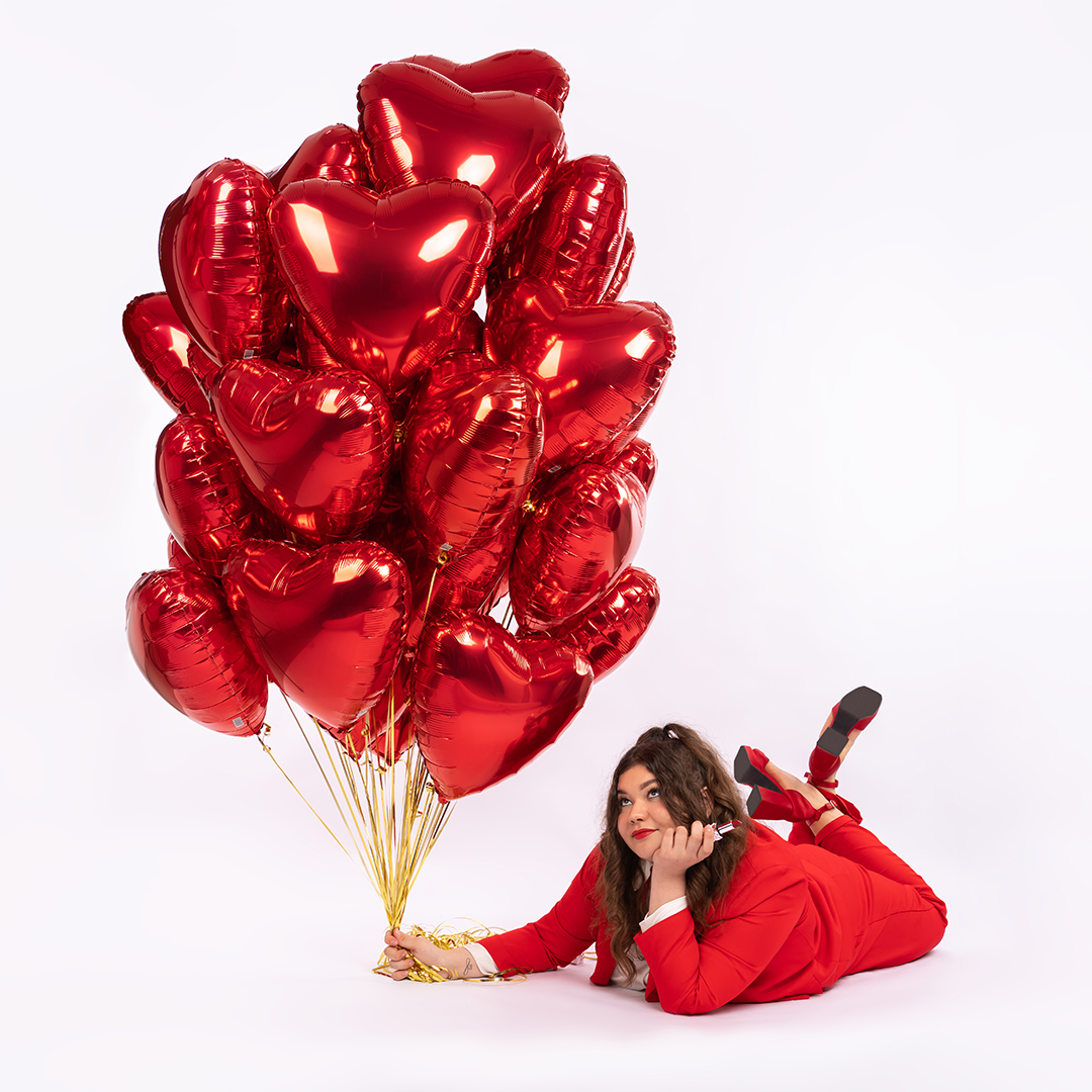 Шар (19''/48 см) Сердце, Красный, 1 шт.