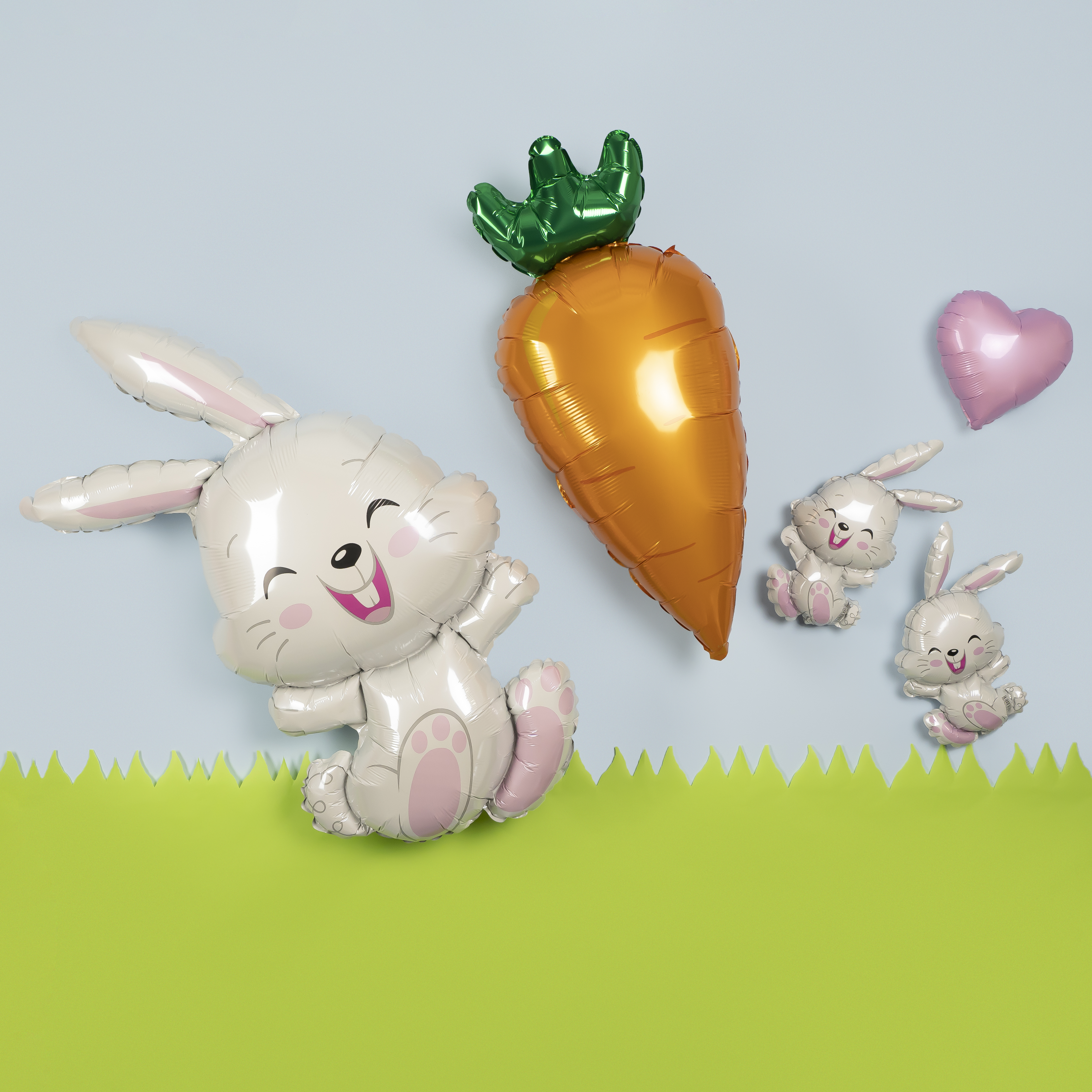 Шар (10''/25 см) Мини-фигура, Милый зайка, 1 шт.