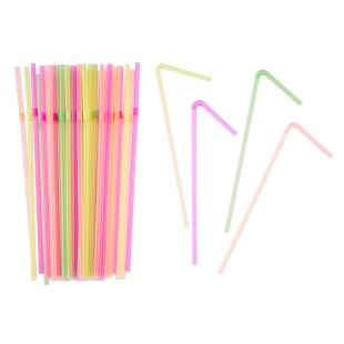 Трубочки для коктейлей (пластик), Ассорти, 50 шт. в упак. 