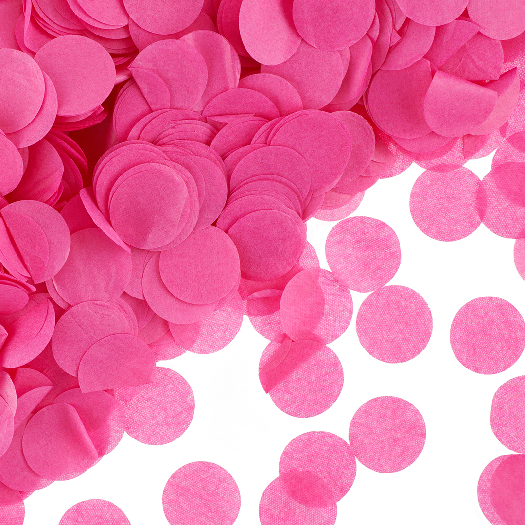 Конфетти тишью Круг, Ярко-розовый, 2,5 см, 50 г.
