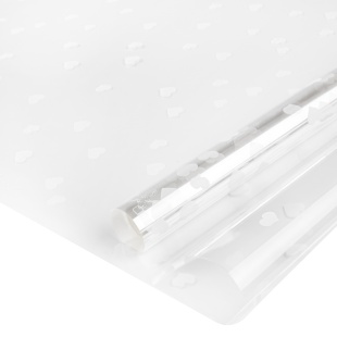 Упаковочная пленка 40мкм (0,7*7,5 м) Сердечки, Белый, 1 шт.