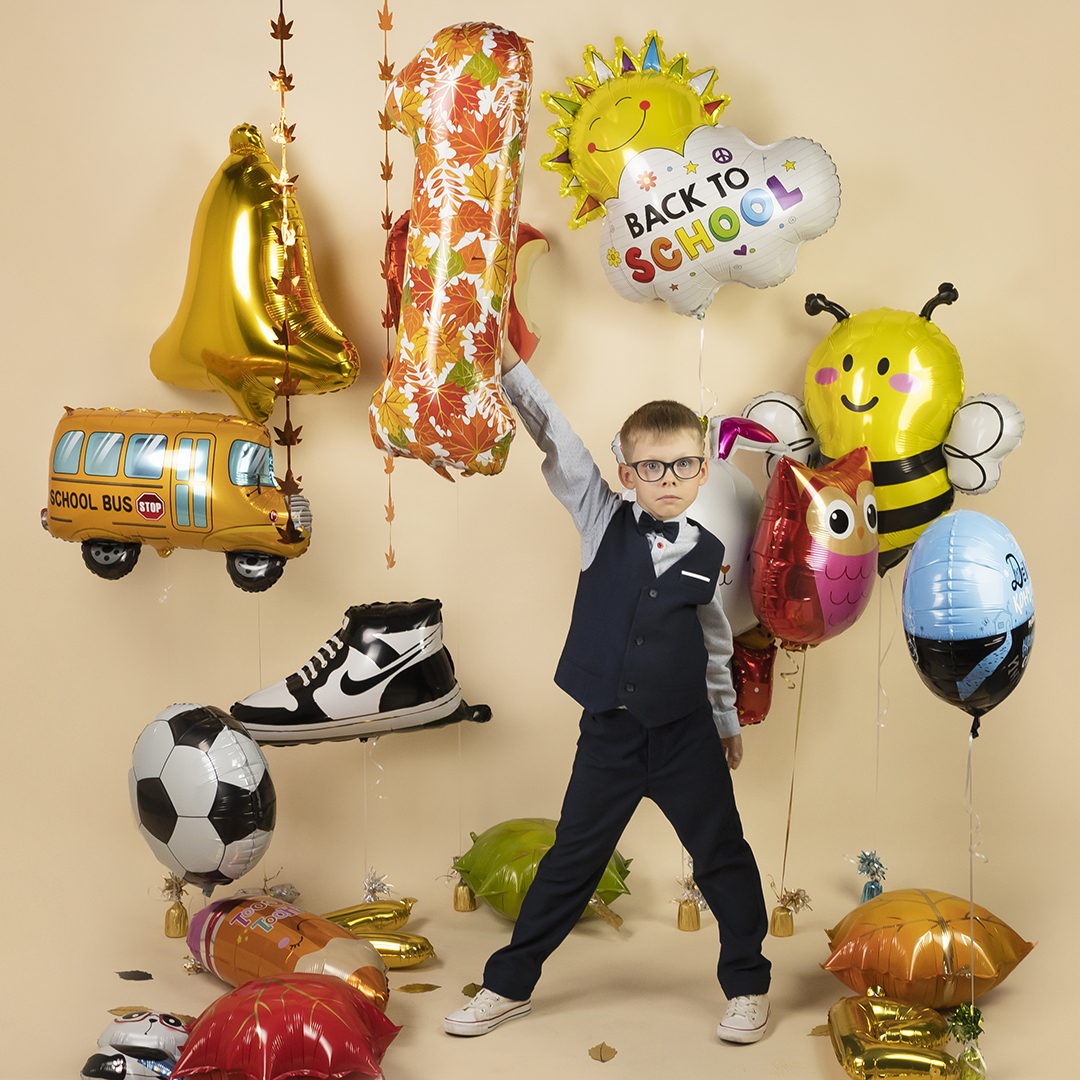 Шар (31''/79 см) Фигура, Солнце, Снова в Школу, 1 шт.