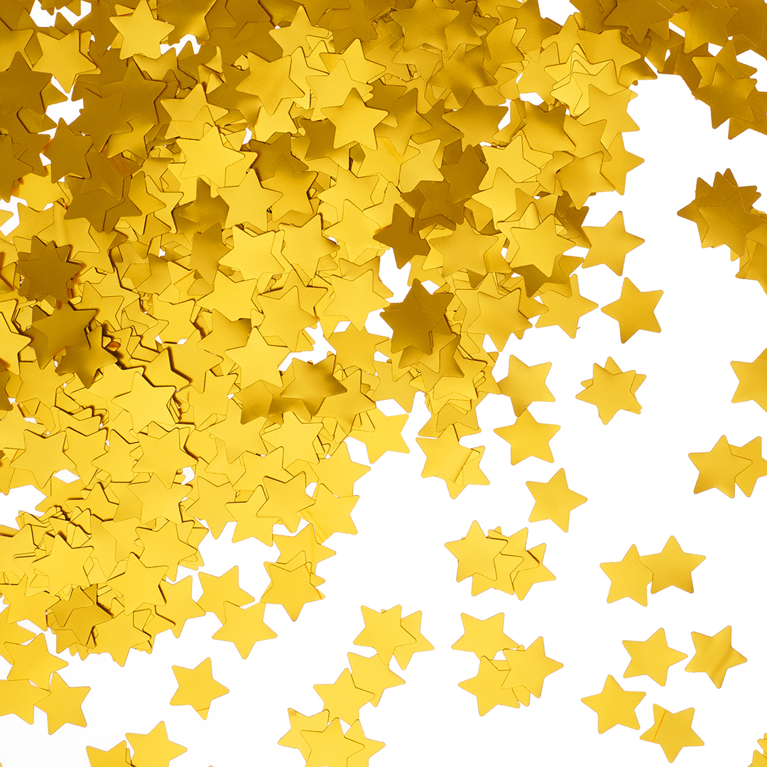 Конфетти фольга Звезда, Сусальное золото, Хром, 1,5 см, 50 г.